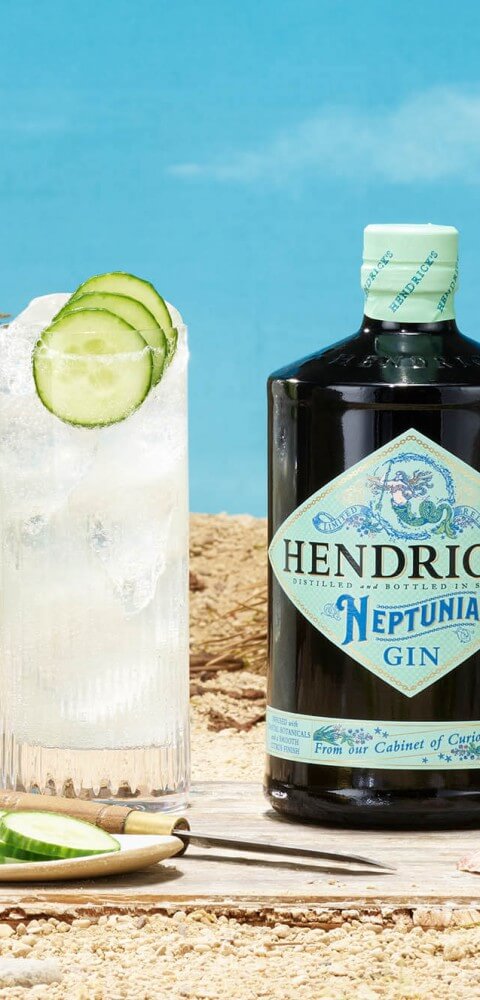 Hendrick's Neptunia Gin Fizz on beach