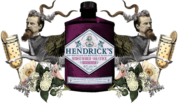 hendrick’s midsummer gin with unusual background